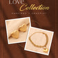 Love in Gold Combo: Gold Matte Love-Shaped Earrings & Love Bracelet