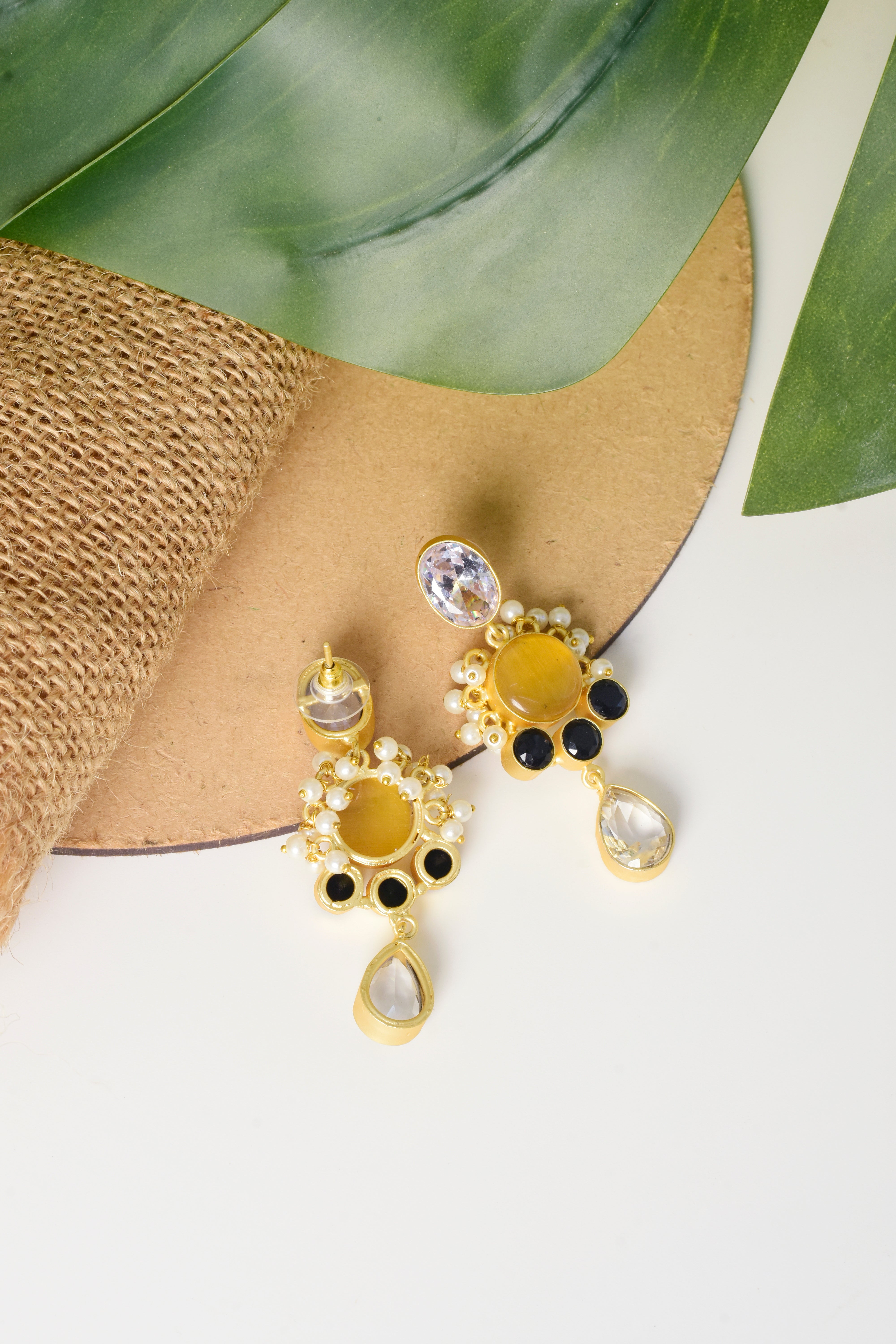 Elegant Multi-Stone Drop Earrings