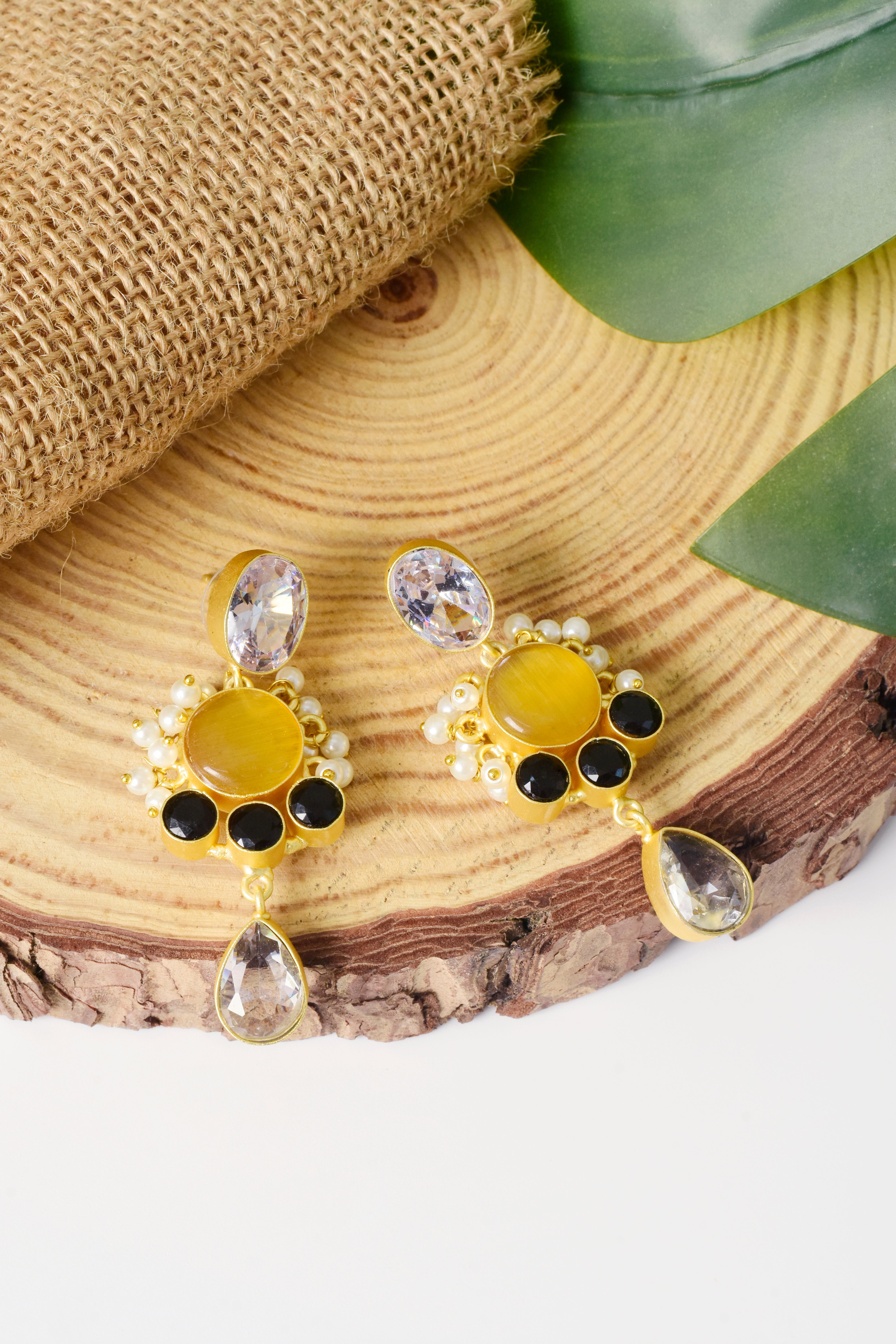 Elegant Multi-Stone Drop Earrings