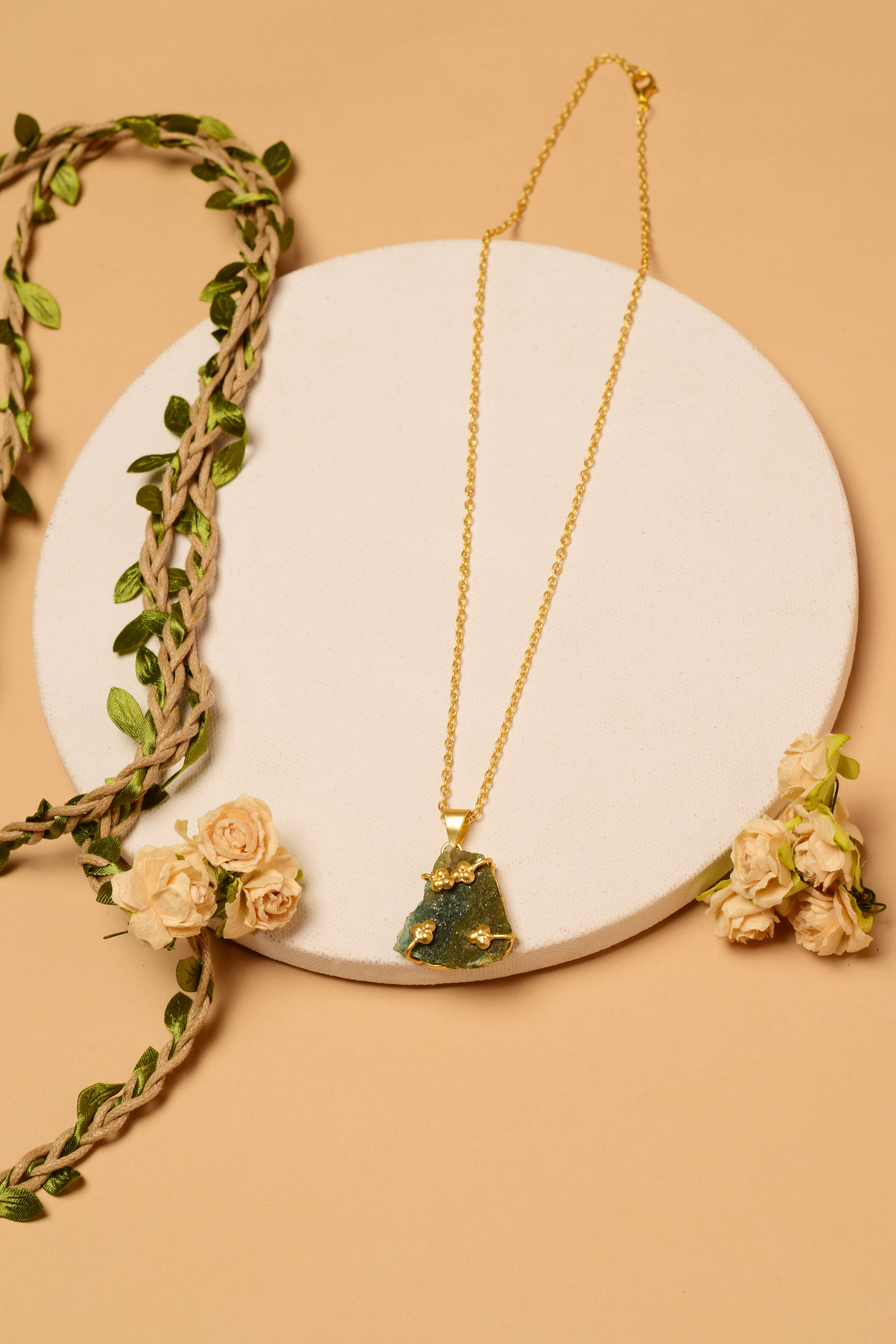 Raw Aventurine Bloom Pendant