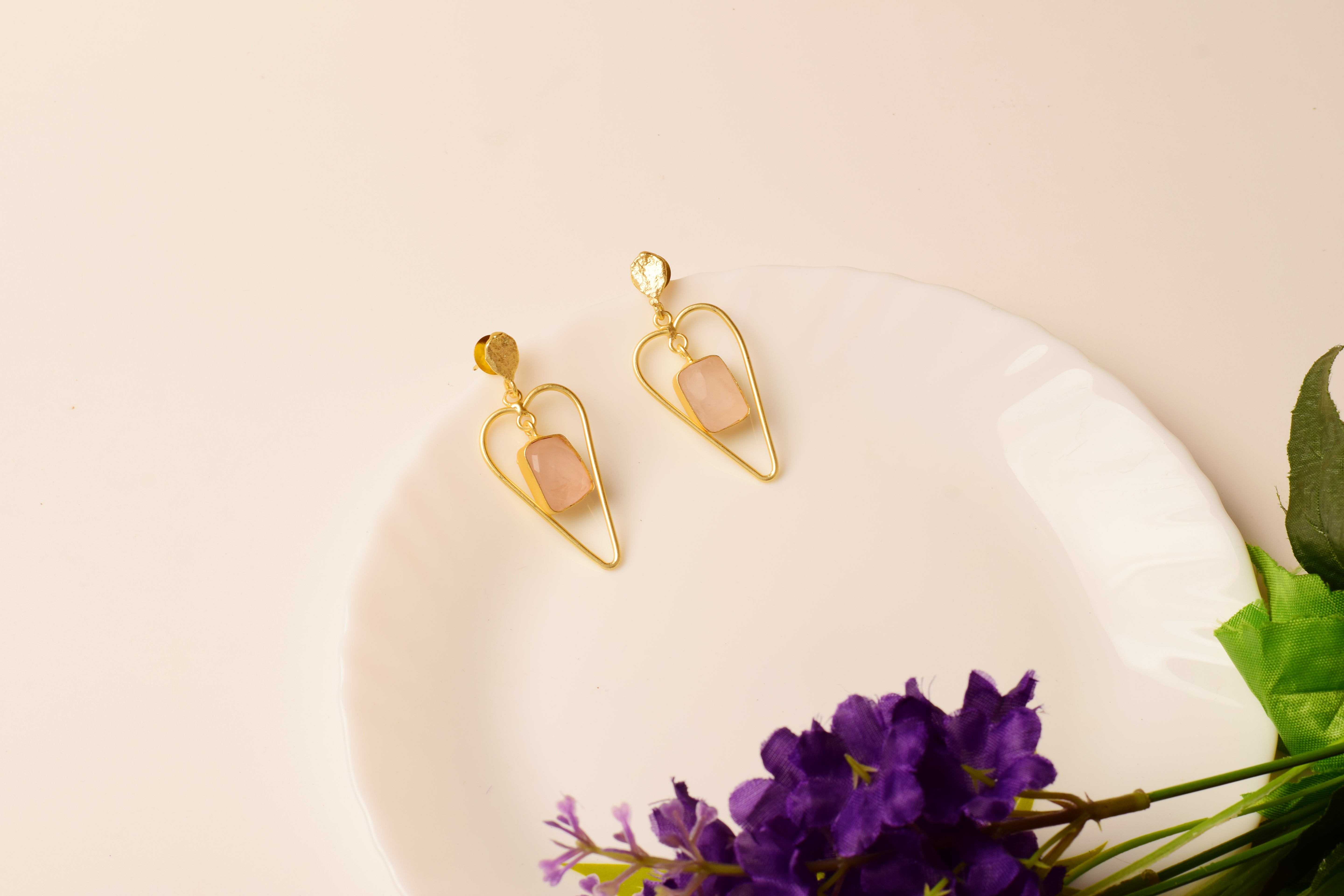 Blush Arc Drop Earrings