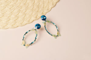 Azure Flutter Hoop Earrings