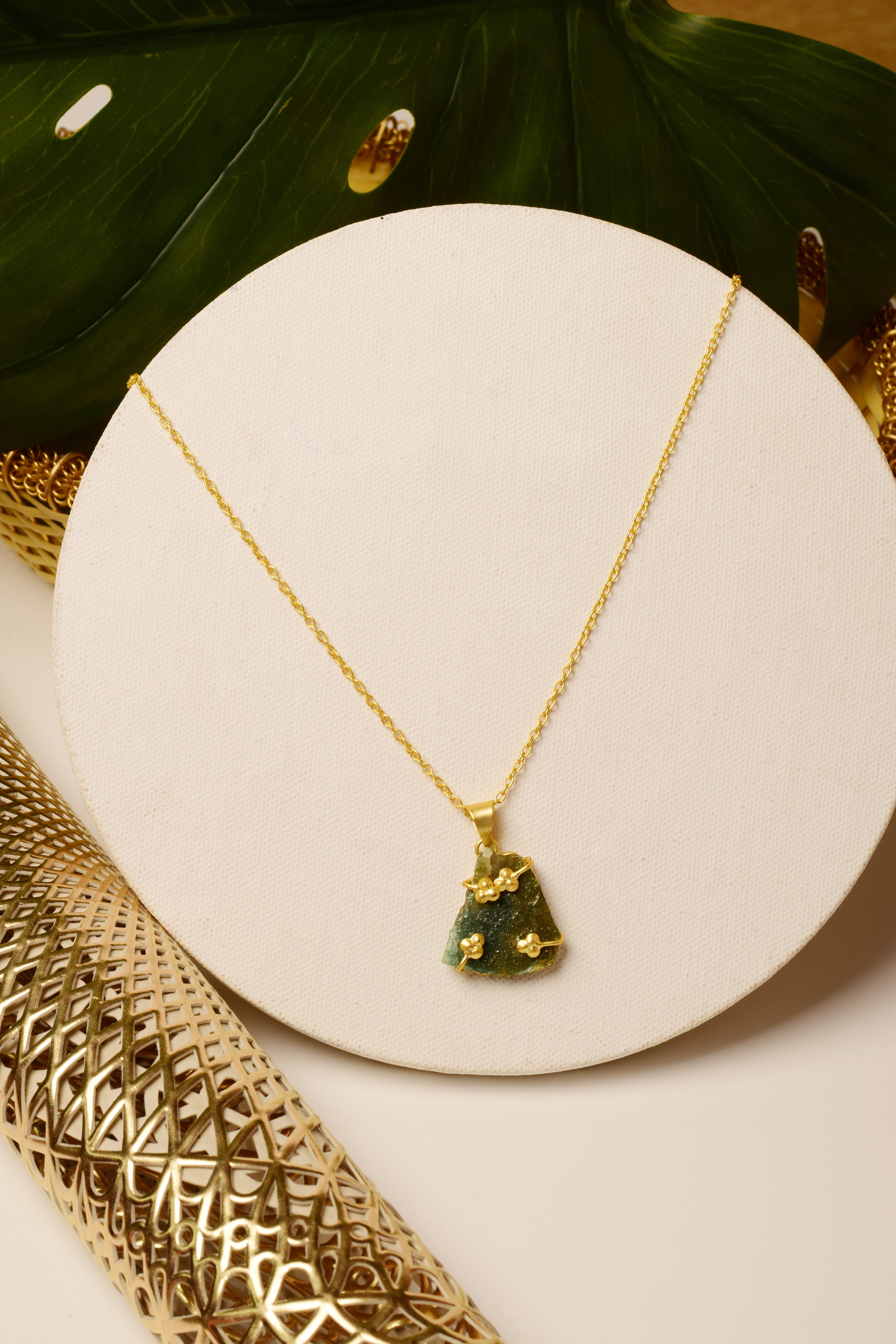 Raw Aventurine Bloom Pendant