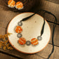 Orange Bandhani Necklace Set