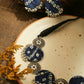 Blue Bandhani Necklace Set