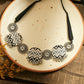 Black and White Bandhani Necklace