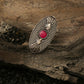 Oxidized Red Peacock Ring