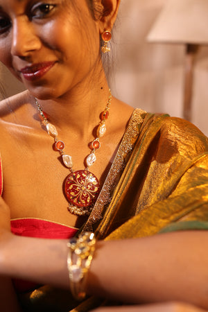 Gulzar Enamel Necklace Set