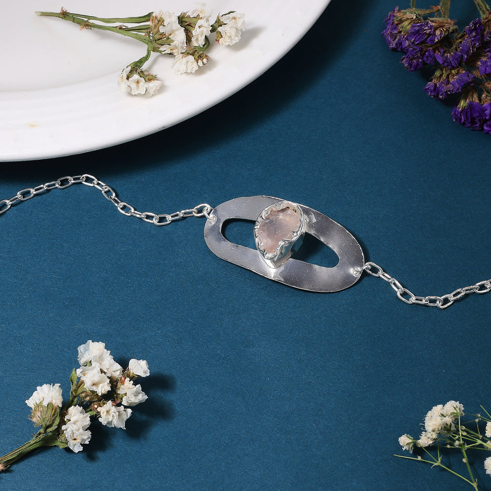Silver Rose quartz Bracelet
