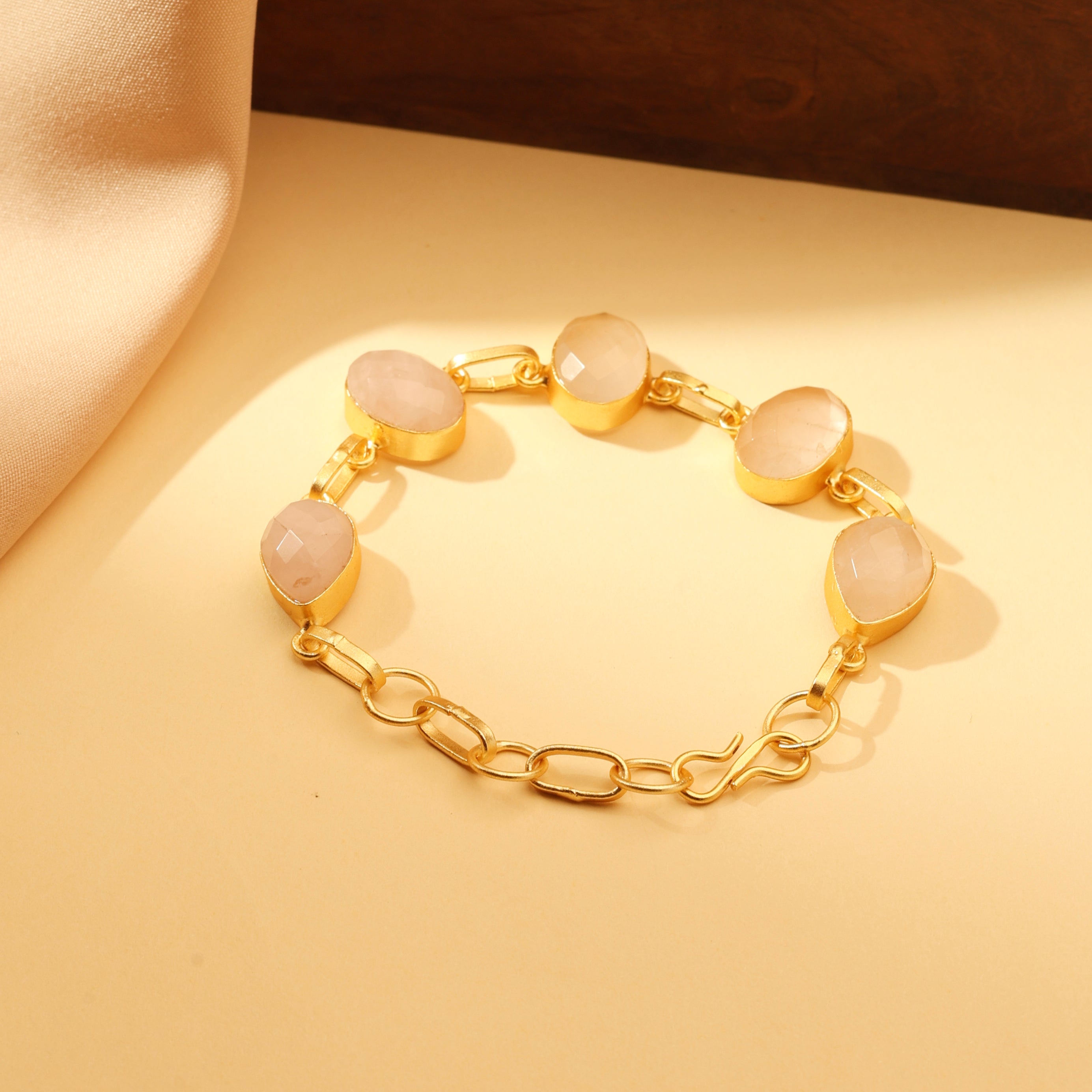 Blush Quartz Link Bracelet