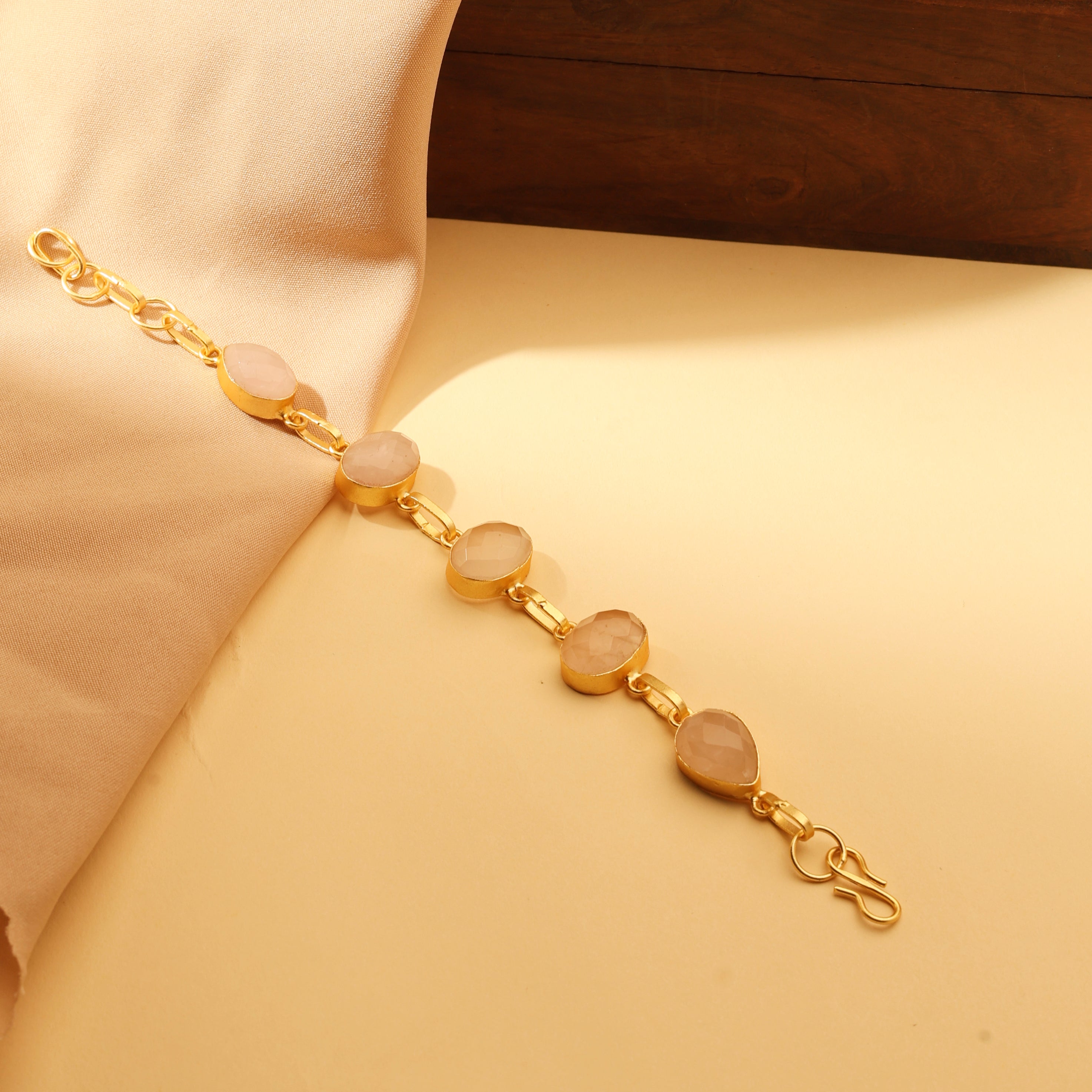 Blush Quartz Link Bracelet