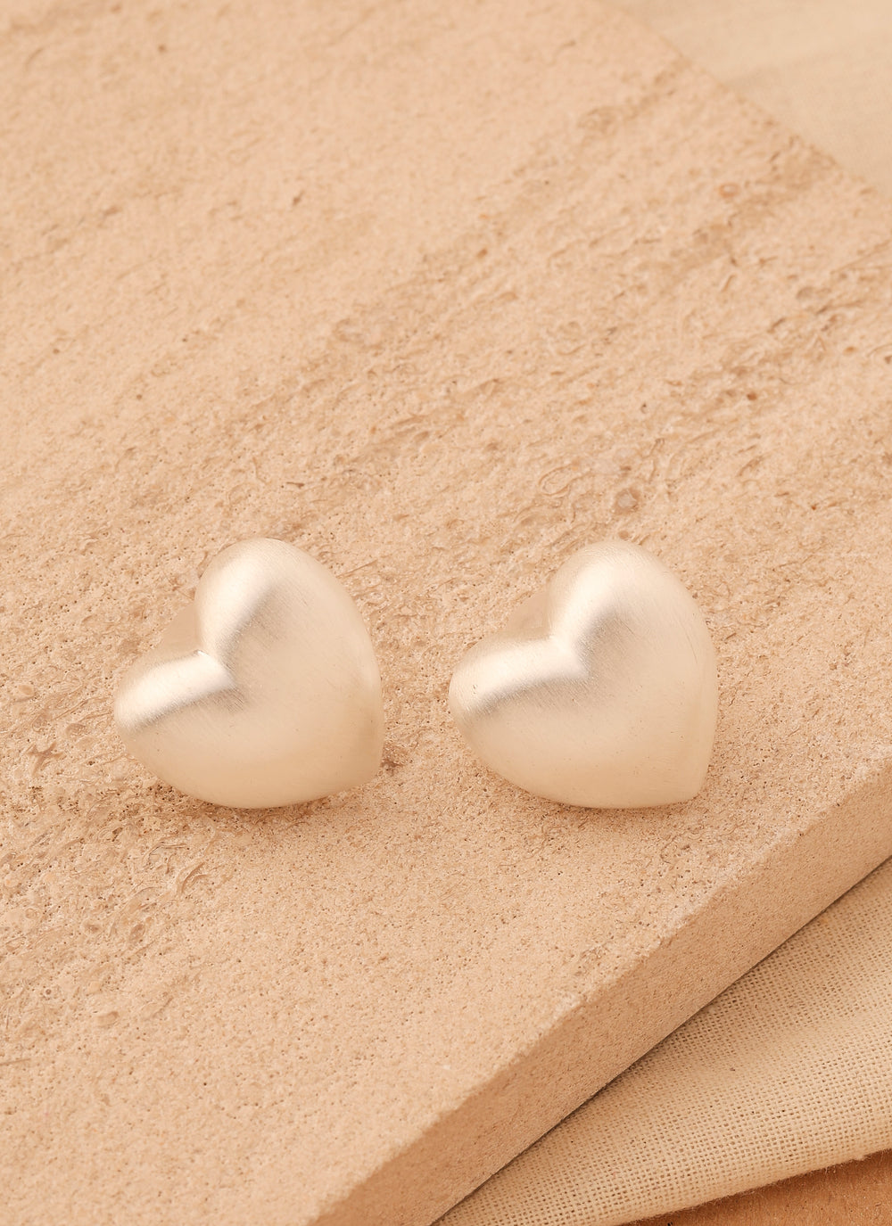 Silver Heart Studs