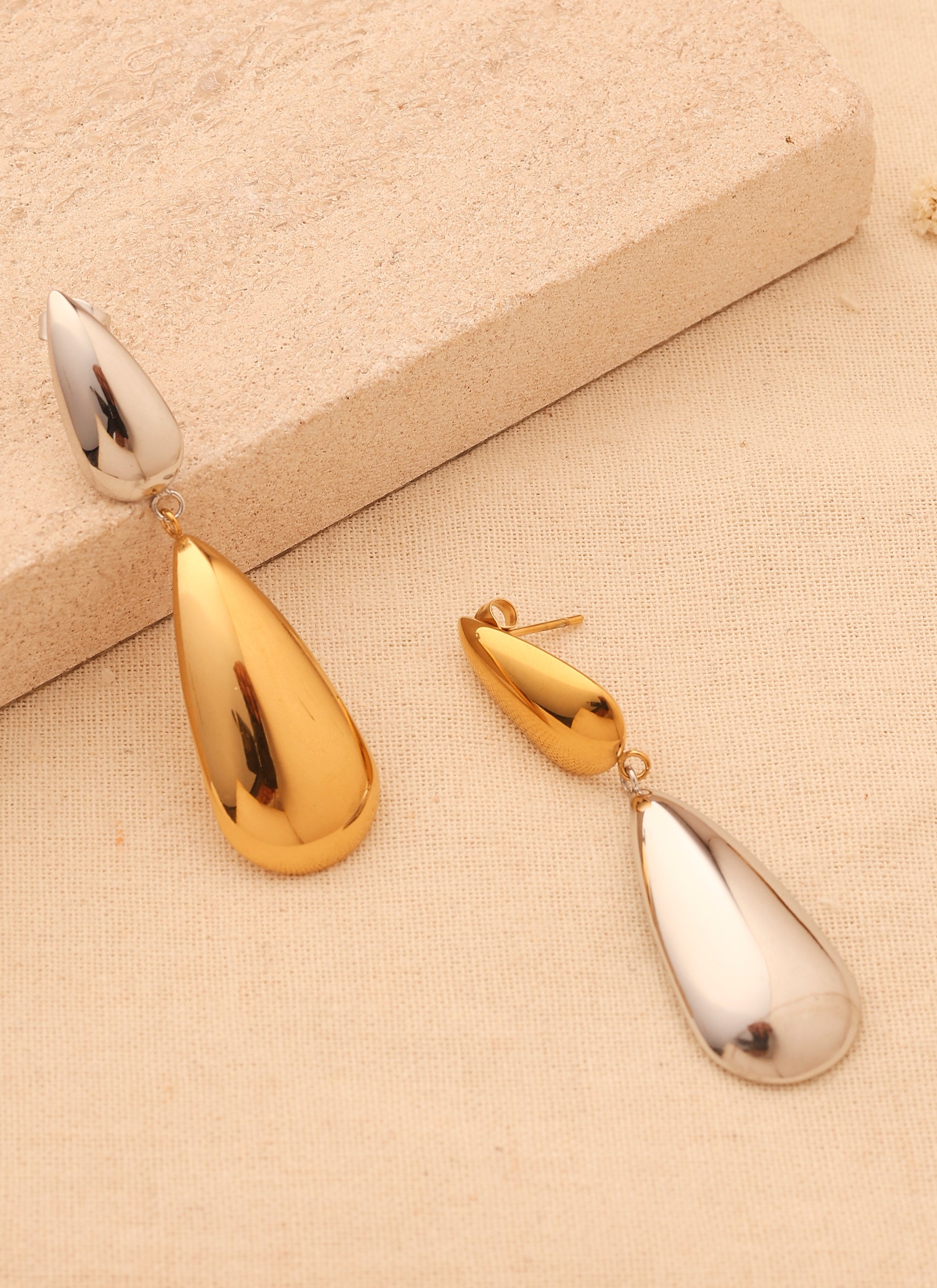 Gold and silver Long Earrings