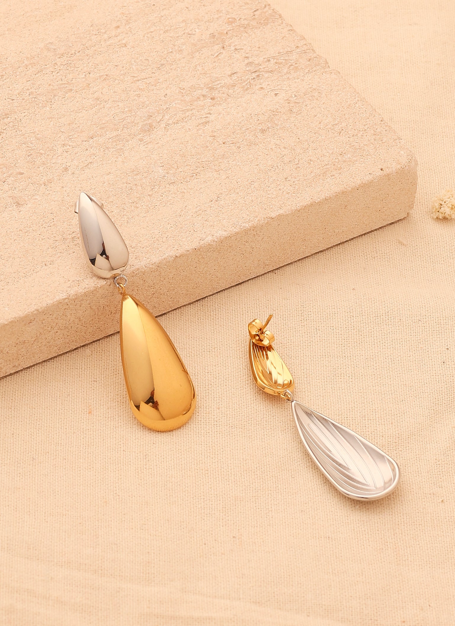 Gold and silver Long Earrings