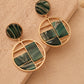 Green Marble Earrings