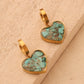 Turquoise Blue Natural Stone Love Earrings