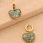 Turquoise Blue Natural Stone Love Earrings