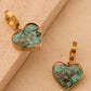 Turquoise Blue Natural Stone Love Earrings