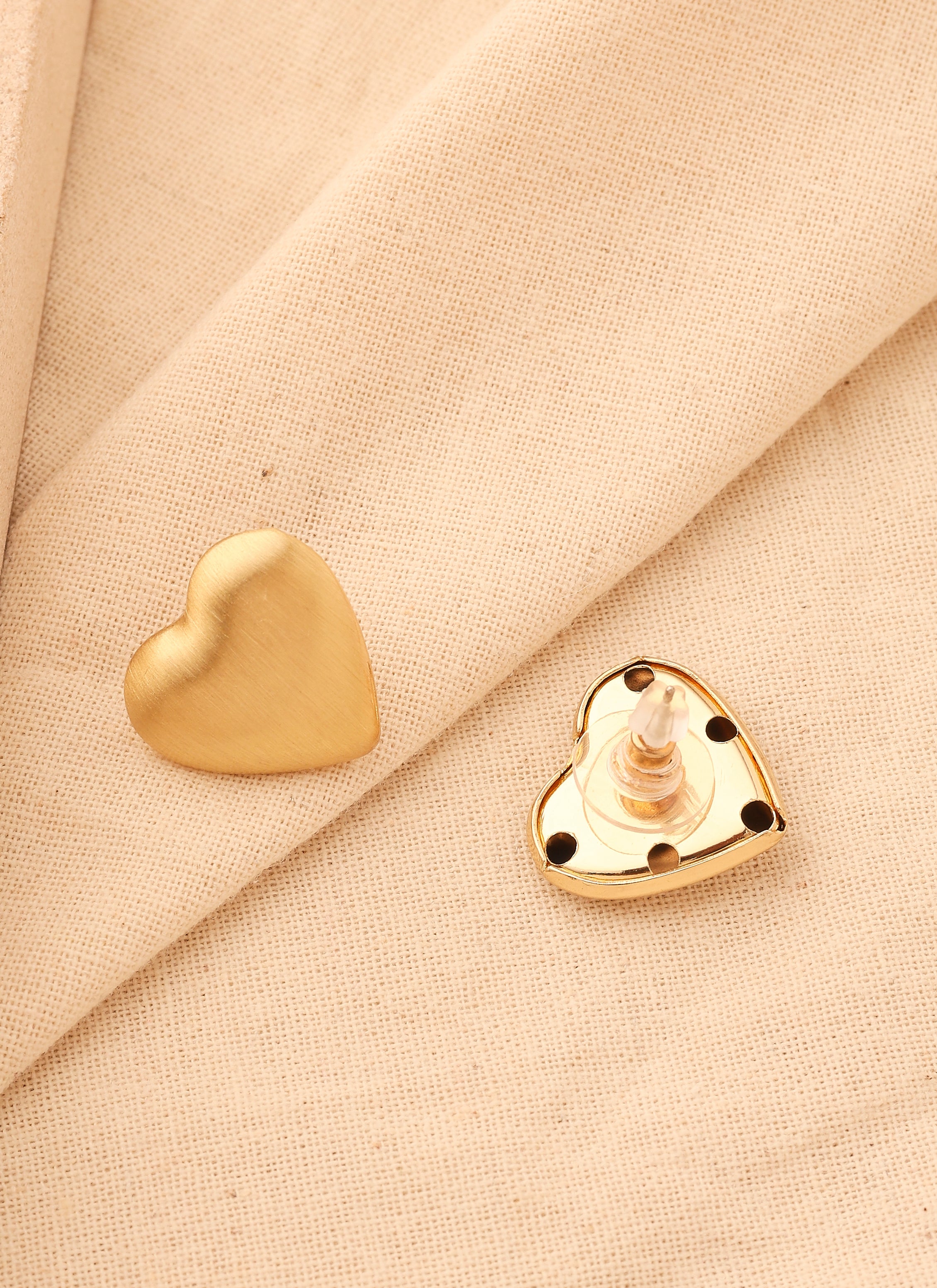 Gold Heart Studs