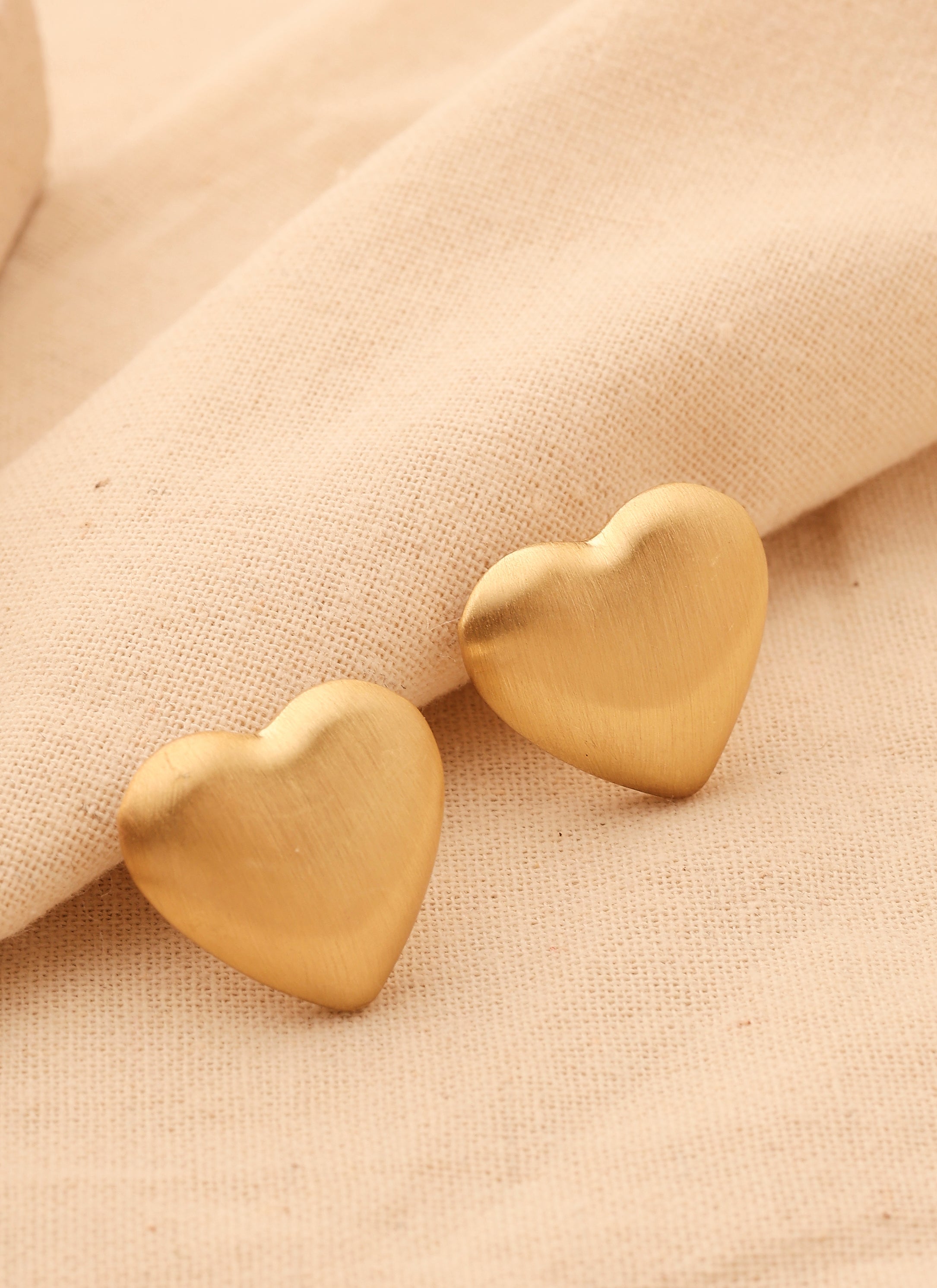Gold Heart Studs