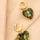 Green Natural Stone Love Earrings