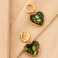 Green Natural Stone Love Earrings