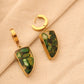 Green Natural Stone Earrings