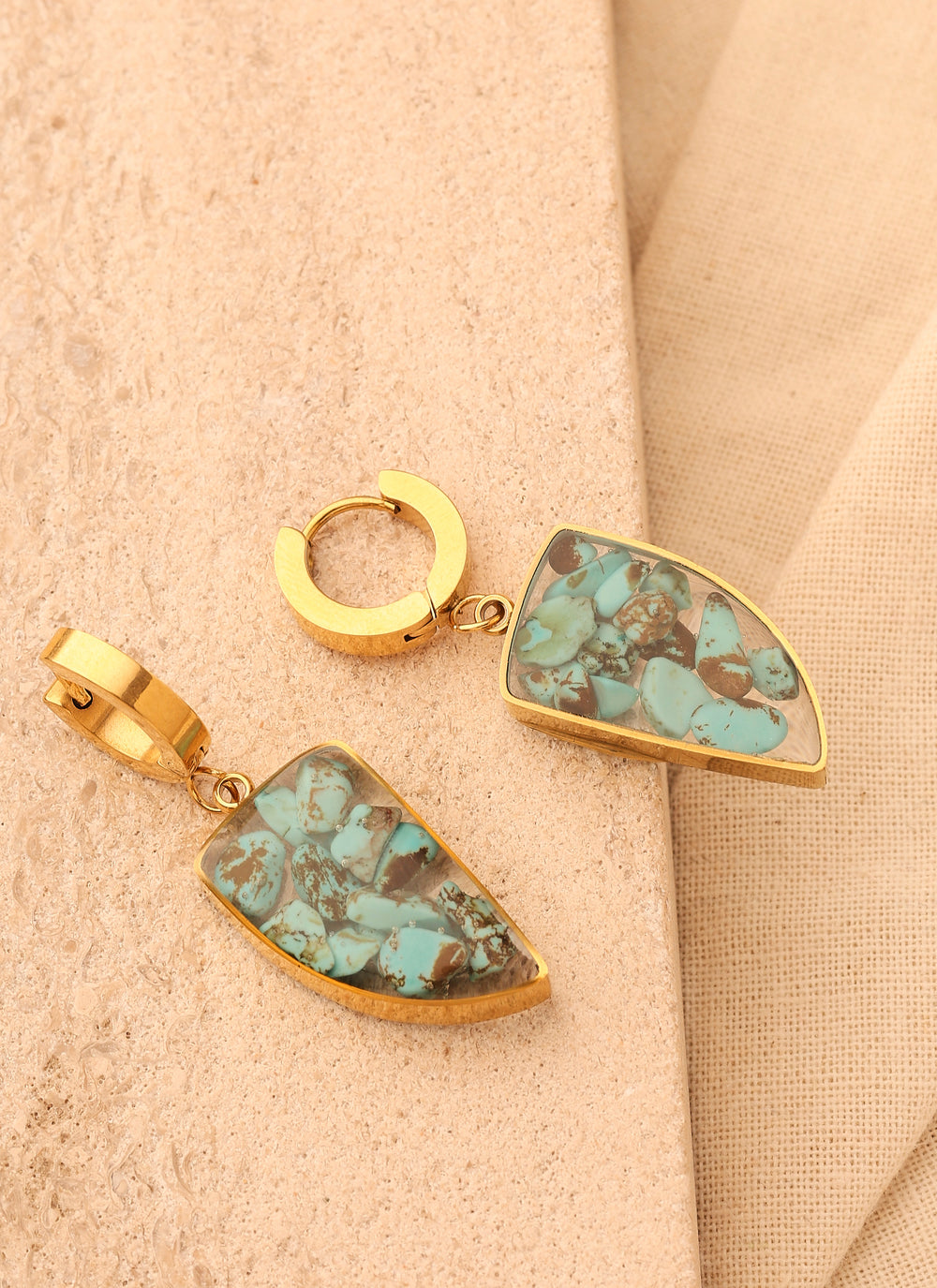 Turquoise Blue Natural Stone Earrings