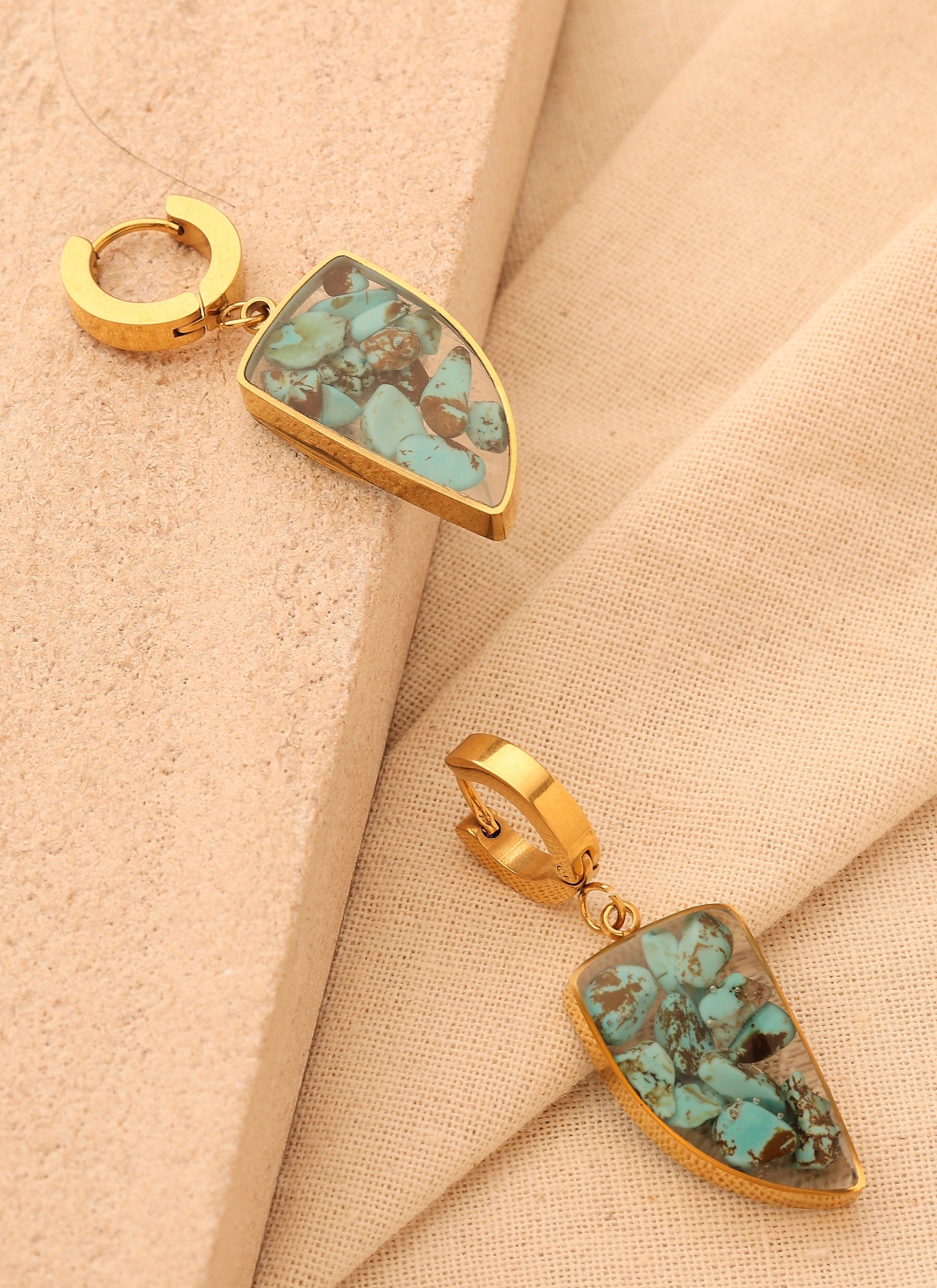 Turquoise Blue Natural Stone Earrings