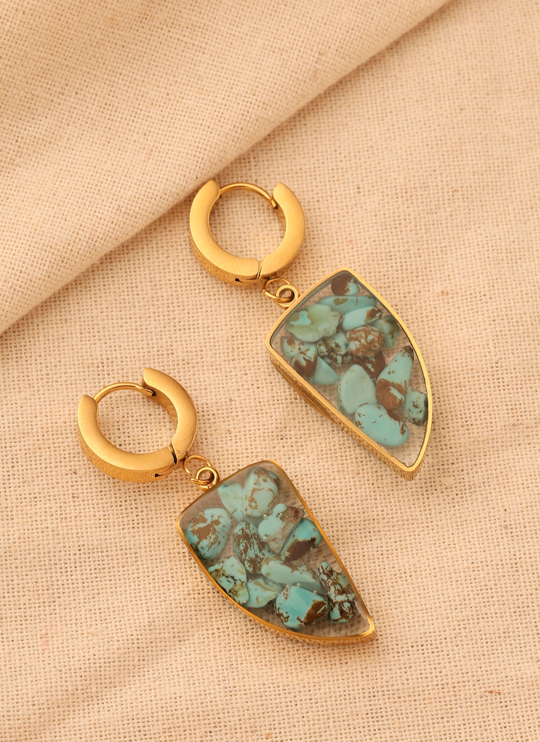 Turquoise Blue Natural Stone Earrings