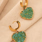 Sea Green Druzy Love Earrings