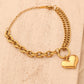 Love in Gold Combo: Gold Matte Love-Shaped Earrings & Love Bracelet