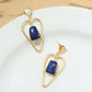 Golden Lapis Heart earrings