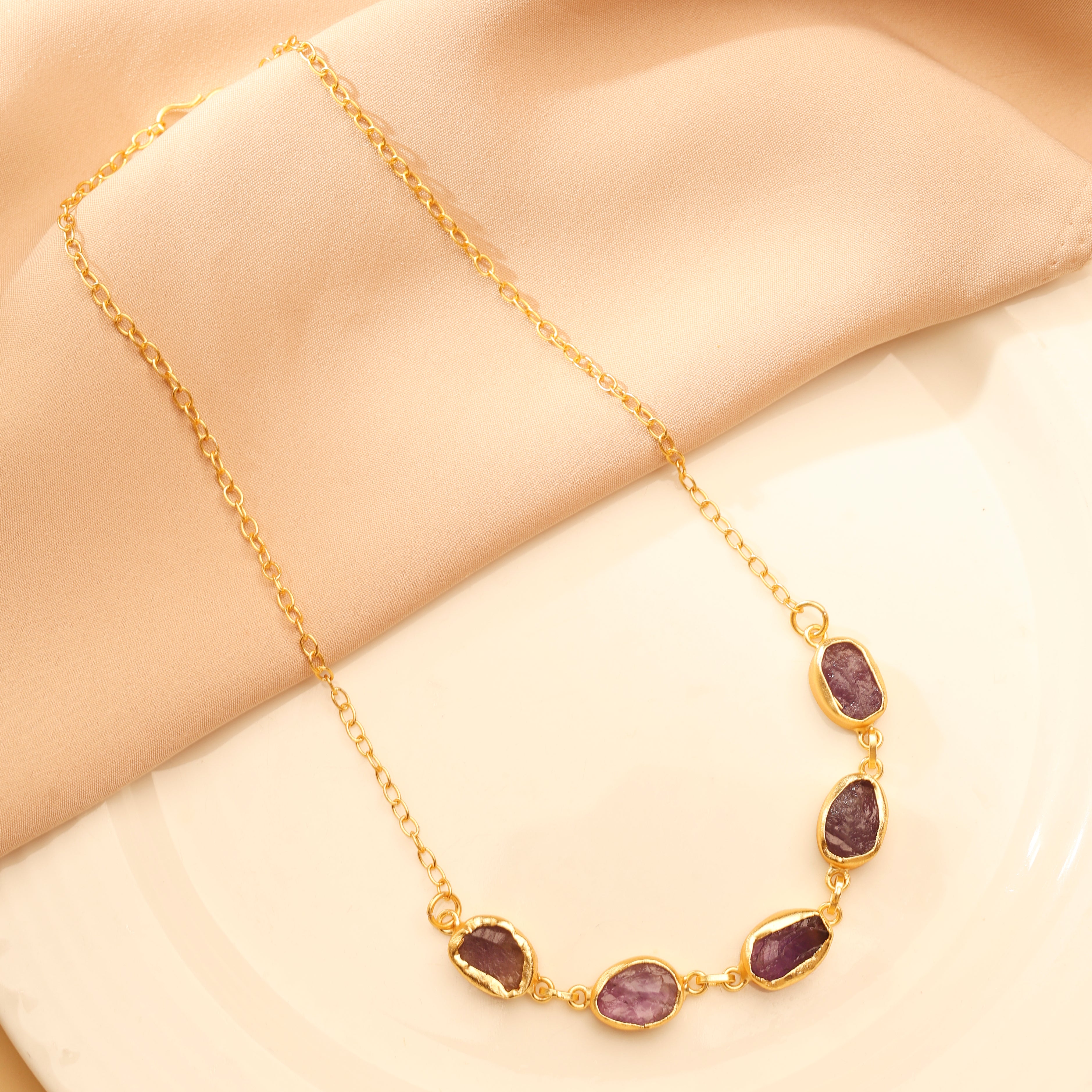 Amethyst Cluster Necklace Set