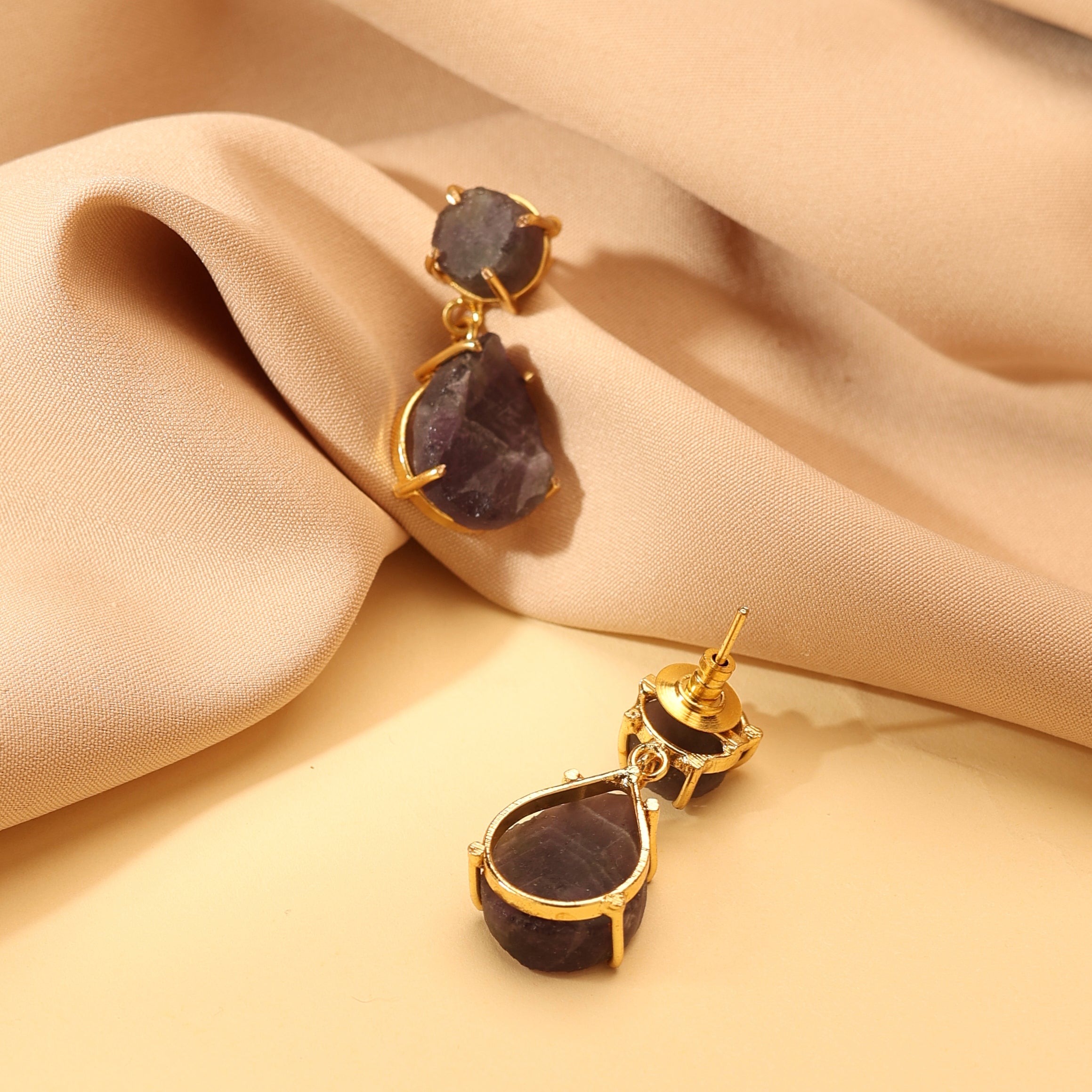 Amethyst Two-Tier Drop Earrings