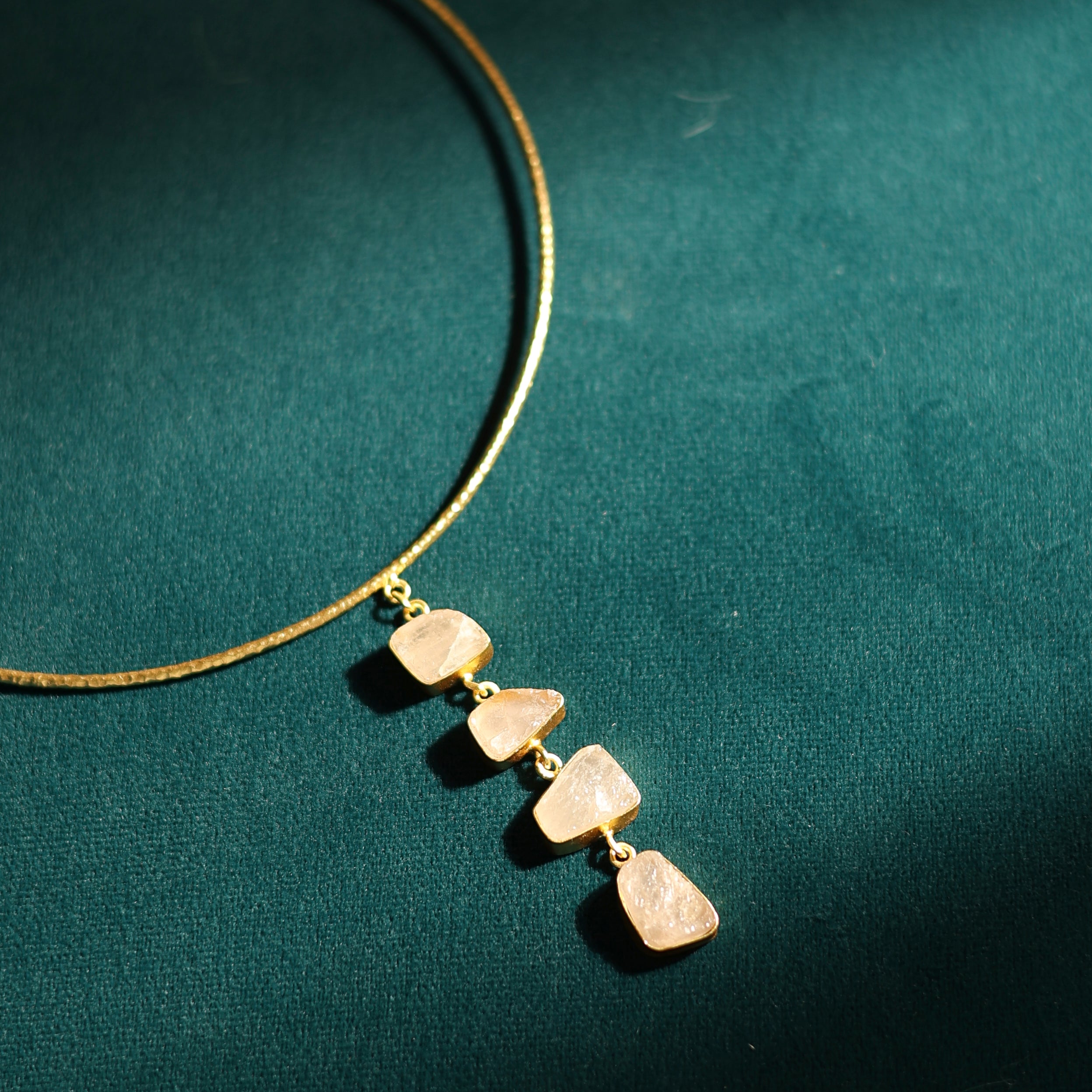 Ivory Story Collar Necklace Set — Rose Quartz