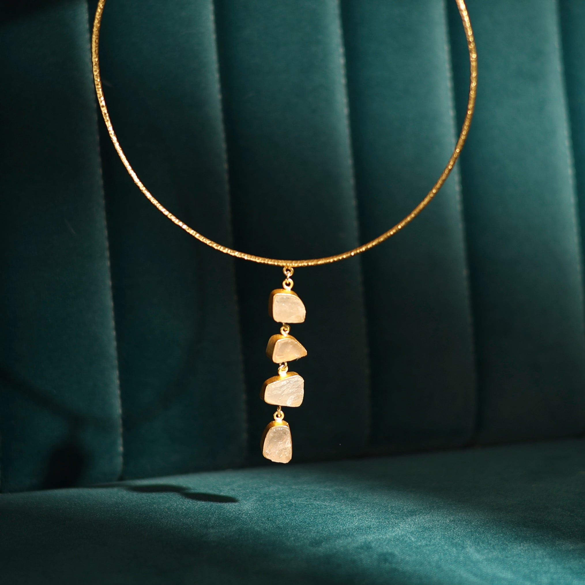 Ivory Story Collar Necklace Set — Rose Quartz