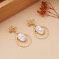 Matte Gold Pearl Earrings