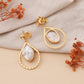 Matte Gold Pearl Earrings