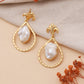 Matte Gold Pearl Earrings