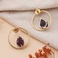 Round Amethyst Stone Earrings