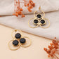 Three Circle Rings Earrings Black