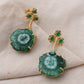 Green Matte Gold Serenity Earrings