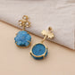 Blue Matte Gold Serenity Earrings