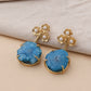 Blue Matte Gold Serenity Earrings