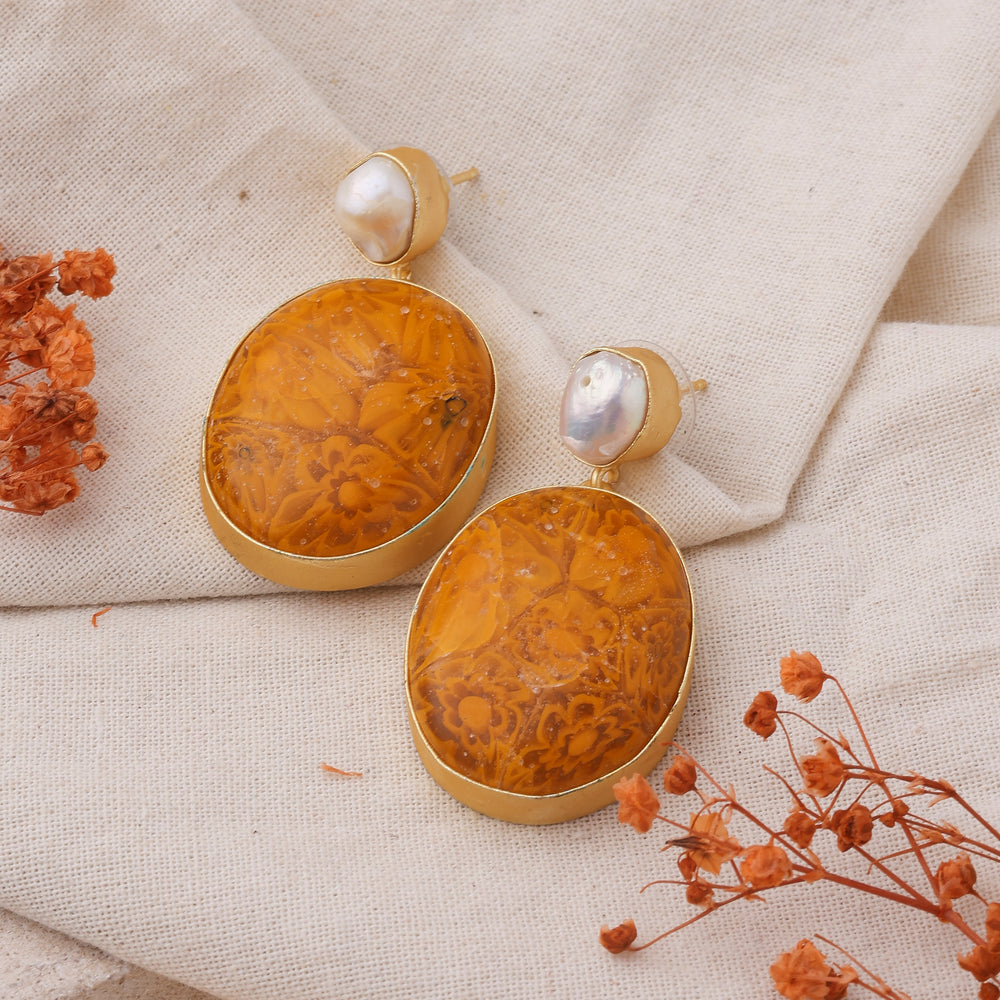 Coral Glow Earrings