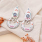 Handpainted White Earrings