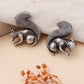 Oxidized Squirrel Earring