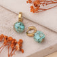 Turquoise Blue Round Stone Earrings