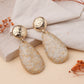 Gold and White Shimmer Earrings